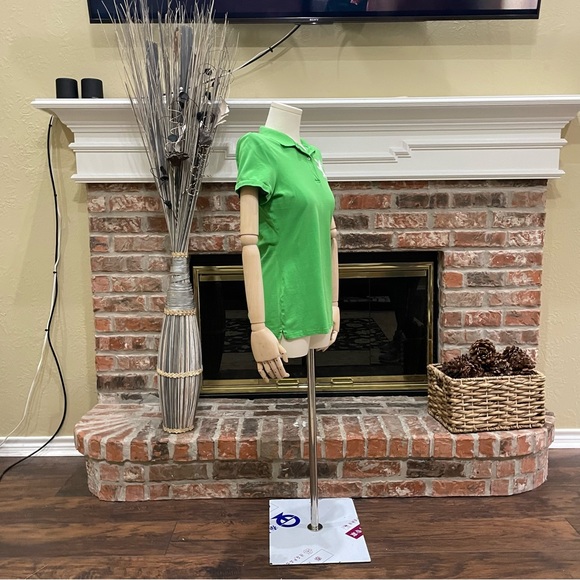 Express vintage emerald green polo w/large white lion logo embroidery / S / EUC - Picture 8 of 13